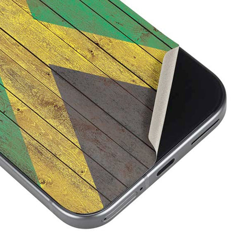 Jamaican Flag Dark Wood Google Pixel 10 Skin